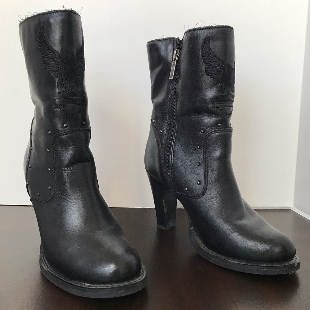 Harley Davidson Leather Heeled Boots